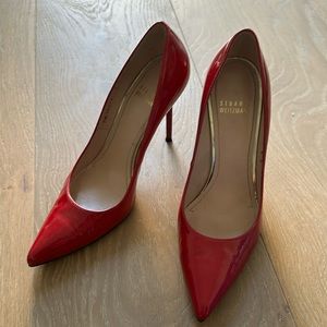 Stuart weitzman red patent stiletto pump